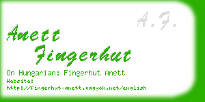 anett fingerhut business card